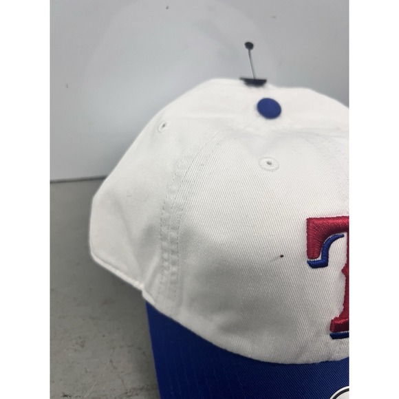 Texas Rangers '47 Brand Clean Up Adjustable Hat White Blue MLB Dad Cap - Picture 8 of 8
